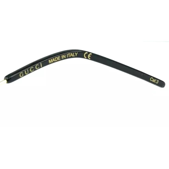 GUCCI Pince-Nez Sunglasses GG1034S 002 48-22 Gold Frames Grey Lenses +Gold Chain main image 5